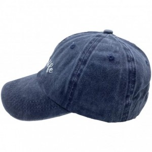 Baseball Caps Mom Life Ponytail Baseball Cap Messy Bun Vintage Washed Distressed Twill Plain Hat for Women - Navy - CM1904475...