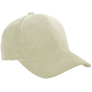 Baseball Caps Genuine Suede Leather Unisex Baseball Caps Made in USA - Bone - C311GL9IY63 $15.63