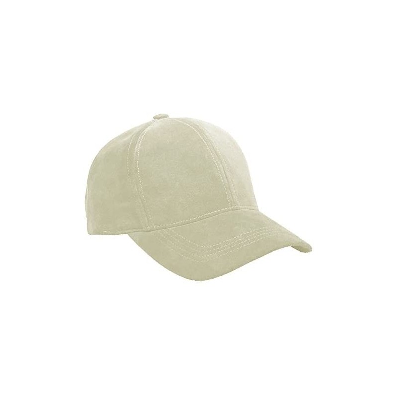 Baseball Caps Genuine Suede Leather Unisex Baseball Caps Made in USA - Bone - C311GL9IY63 $15.63