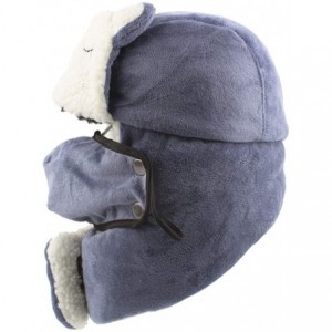 Skullies & Beanies Women Ladies Plus Velvet Thick Earmuffs Windproof Mask Scarf Warm Snow Caps Hat - Purple - CT18L3AAWMT $19.34
