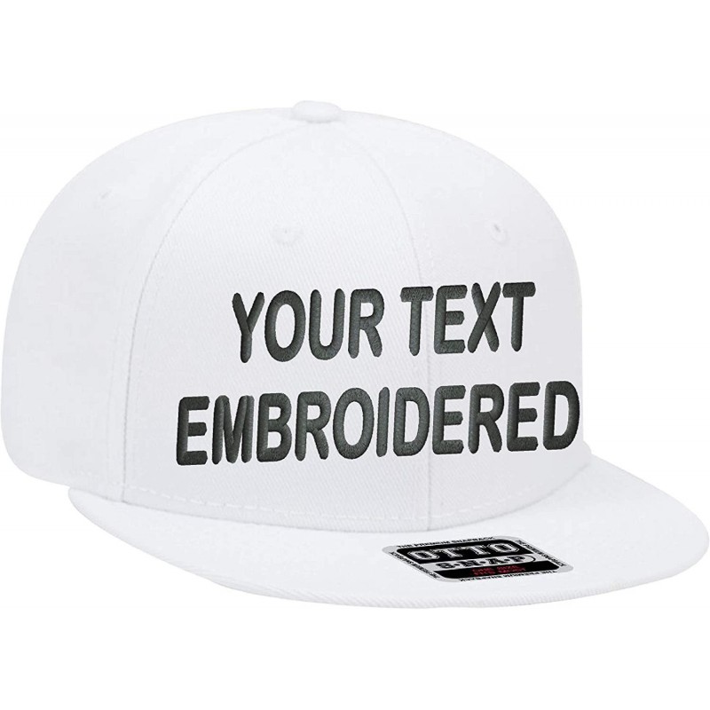 Baseball Caps Custom Snapback Hat Otto Embroidered Your Own Text Flatbill Bill Snapback - White - C2187D7IADI $26.33