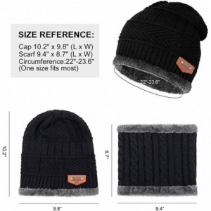 Skullies & Beanies Warm Winter Beanie Hat & Scarf Set Stylish Knit Skull Cap for Men Women - 01 Black - CG1888IEOXN $8.34