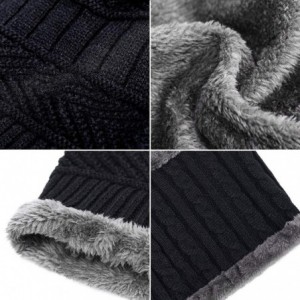 Skullies & Beanies Warm Winter Beanie Hat & Scarf Set Stylish Knit Skull Cap for Men Women - 01 Black - CG1888IEOXN $8.34