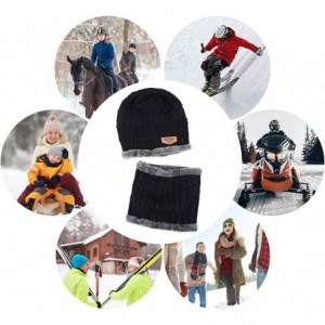 Skullies & Beanies Warm Winter Beanie Hat & Scarf Set Stylish Knit Skull Cap for Men Women - 01 Black - CG1888IEOXN $8.34