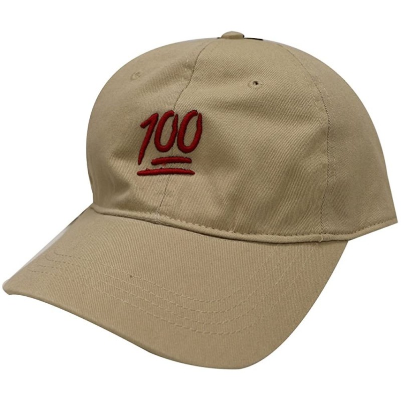 Baseball Caps Emoji 100 Cotton Baseball Dad Caps - Khaki - CT12N1PCUTC $15.62