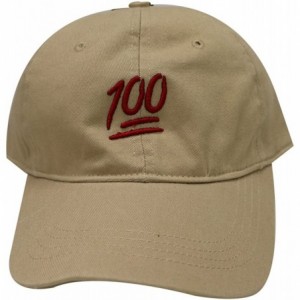 Baseball Caps Emoji 100 Cotton Baseball Dad Caps - Khaki - CT12N1PCUTC $15.62