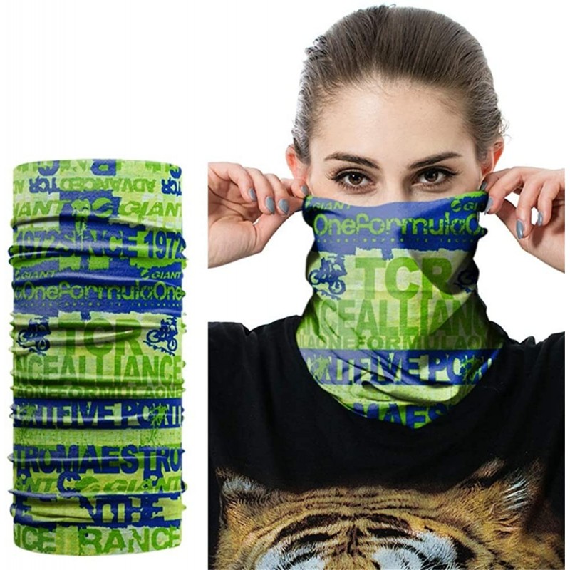 Balaclavas Seamless Face Mask Silk Fabric Headwear Headband Neck Gaiter Multifunctional - Blue & Green & Bike - CT197SLA3OO $...