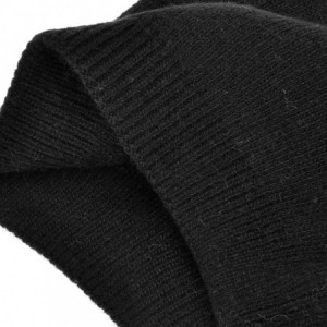 Skullies & Beanies Womens Warm Faux Fur Pom Pom Beanies Hat Winter Skullies Cap for Girls - Black - CZ186XOAGRI $13.57