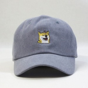 Baseball Caps Hachiko Loyal Dog Adjustable Strapback Baeball Cap - Blue Flower - CB12J3ZYCSZ $15.89