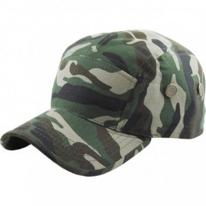 Baseball Caps Five Panel Solid Color Unisex Adjustable Army Military Cadet Cap - Camo - CG11JEBOI01 $10.39