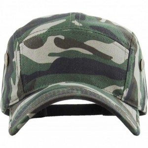 Baseball Caps Five Panel Solid Color Unisex Adjustable Army Military Cadet Cap - Camo - CG11JEBOI01 $10.39