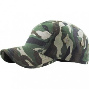 Baseball Caps Five Panel Solid Color Unisex Adjustable Army Military Cadet Cap - Camo - CG11JEBOI01 $10.39