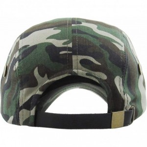 Baseball Caps Five Panel Solid Color Unisex Adjustable Army Military Cadet Cap - Camo - CG11JEBOI01 $10.39