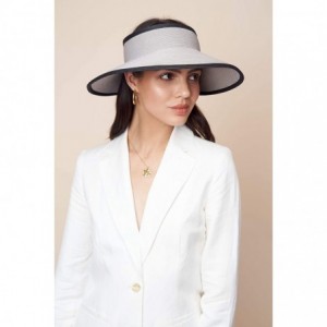 Sun Hats Vienna Visor Women's Summer Sun Straw Packable UPF 50+ Beach Hat - Grey - CW194OHWLWE $22.76