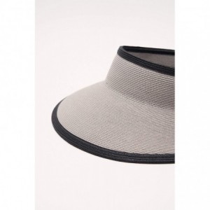 Sun Hats Vienna Visor Women's Summer Sun Straw Packable UPF 50+ Beach Hat - Grey - CW194OHWLWE $22.76