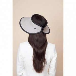 Sun Hats Vienna Visor Women's Summer Sun Straw Packable UPF 50+ Beach Hat - Grey - CW194OHWLWE $22.76