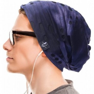 Skullies & Beanies Summer Slouchy Thin Beanie Hats Chic Skull Cap for Men B402 - Tie-dye-090b-purple - CM199GLHEZZ $12.82