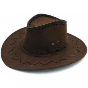 Cowboy Hats Fashion Unisex Adult Western Cowboy Cowgirl Caps Wide Brim Sun Hats - Coffee - CL188G6N25W $18.57