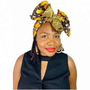 Headbands Ankara Headwrap Long Hair Head Wrap Turban and Scarf Dashiki African Print Kente and Stretch Jersey - C918SAXIWA5 $...