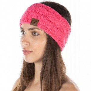 Cold Weather Headbands E5-80 Women's Headwrap Warm Knit Winter Ear Warmer Headband- Candy Pink - CN18Y6NIMLK $20.47