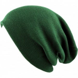 Skullies & Beanies 1300 Winter Unisex Plain Ski Beanie Knit Skull Hat - Hunter Green - C71272PCDTN $10.42