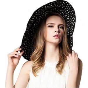 Sun Hats Womens Large Brim Floppy Foldable Roll up UPF 50+ Beach Sun Hat - Black - CZ12E8Y7EVN $16.62