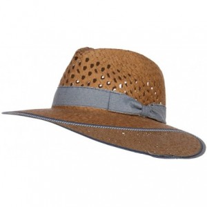 Fedoras Denim Band Straw Panama Hat - Natural - CH12ENSC10D $36.71