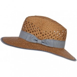 Fedoras Denim Band Straw Panama Hat - Natural - CH12ENSC10D $36.71