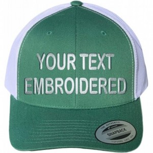 Baseball Caps Custom Trucker Hat Yupoong 6606 Embroidered Your Own Text Curved Bill Snapback - Evergreen/White - CQ18XWRM989 ...