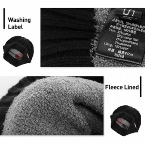 Skullies & Beanies Mens Wool/Acrylic Knitted Slouchy Beanie Winter Hats Warm Fashion Skull Cap - 89208navy - CF193DWR38E $10.75