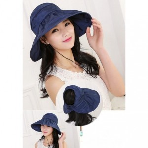 Sun Hats Summer Bill Flap Cap UPF 50+ Cotton Sun Hat Neck Cover Cord for Women - Purple - CO18DKUULIA $13.55