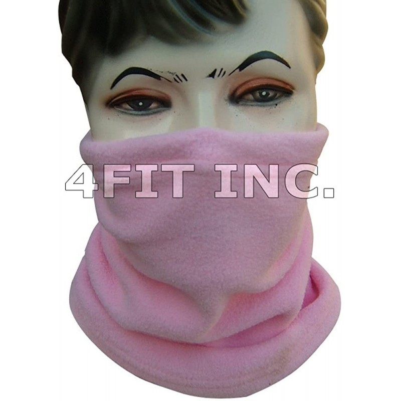 Balaclavas 4Fit Polar Fleece Neck Warmer Snood Scarf Hat Unisex Thermal Ski Wear Snowboard - Pink - CS11J9NOMUP $8.52