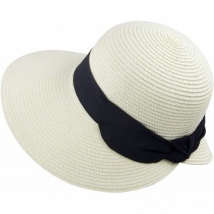 Sun Hats Women's Sun Hat Wide Brim Foldable Straw Hats Summer Travel Beach Cap - White - CE1944Z9XXR $15.11