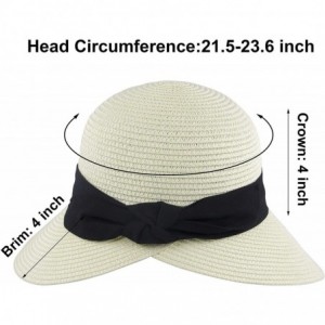 Sun Hats Women's Sun Hat Wide Brim Foldable Straw Hats Summer Travel Beach Cap - White - CE1944Z9XXR $15.11