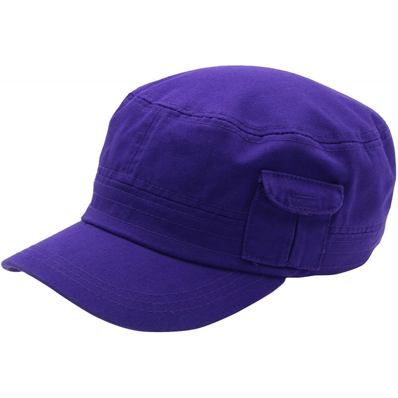 Baseball Caps Cadet Army Cap - Military Cotton Hat - Purple2 - CI12GW5UV07 $7.81