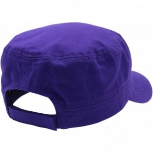 Baseball Caps Cadet Army Cap - Military Cotton Hat - Purple2 - CI12GW5UV07 $7.81