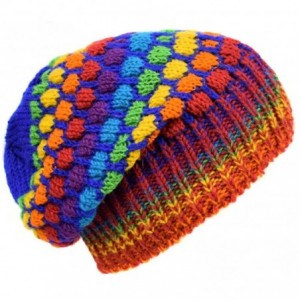 Skullies & Beanies Woolen Knitted Fleece Lined Multicoloured Beanie Hats - B - C312HROOSLZ $56.36