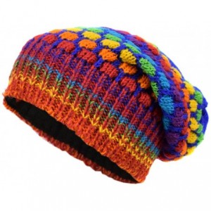 Skullies & Beanies Woolen Knitted Fleece Lined Multicoloured Beanie Hats - B - C312HROOSLZ $24.88