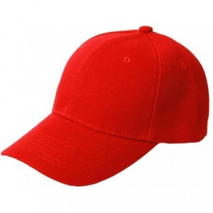 Baseball Caps Plain Red Adjustable Hat - C3111GX4X19 $7.69