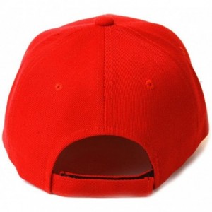 Baseball Caps Plain Red Adjustable Hat - C3111GX4X19 $7.69