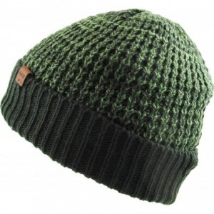 Skullies & Beanies Men Women Knit Winter Warmers Hat Daily Slouchy Hats Beanie Skull Cap - 3.06) Very Warm Olive Two Tone - C...