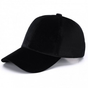 Baseball Caps Unisex Crushed Velvet Basketball Cap Adjustable Sports Hat - Black - CT17YIEXDYE $12.35