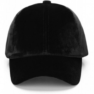 Baseball Caps Unisex Crushed Velvet Basketball Cap Adjustable Sports Hat - Black - CT17YIEXDYE $12.35