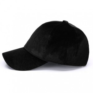 Baseball Caps Unisex Crushed Velvet Basketball Cap Adjustable Sports Hat - Black - CT17YIEXDYE $12.35