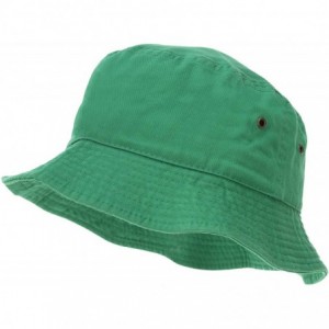 Bucket Hats 100% Cotton Bucket Hat for Men- Women- Kids - Summer Cap Fishing Hat - Kelly Green - CR18H2KGAG7 $26.03