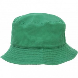 Bucket Hats 100% Cotton Bucket Hat for Men- Women- Kids - Summer Cap Fishing Hat - Kelly Green - CR18H2KGAG7 $12.06