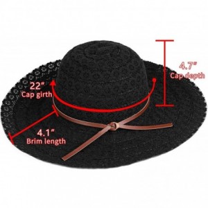 Sun Hats Womens Ladies Packable Adjustable Foldable - Black - CP196YRSANT $16.95