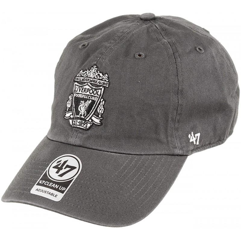 Baseball Caps Brand Relaxed Fit Cap - FC Liverpool Retro Logo Charcoal - CZ18TUWT8L8 $37.34