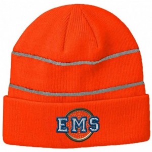 Skullies & Beanies Custom Reflective Beanie EMS Paramedic Bike Patrol Embroidery Acrylic - Neon Orange - CV18ZTTXQ6S $16.05