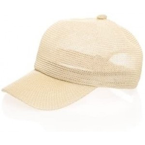 Baseball Caps Cute Mesh Crochet Straw Baseball Cap- Woven Summer Trucker Hat w/Strap - Natural - CV18OOZYLRO $16.84